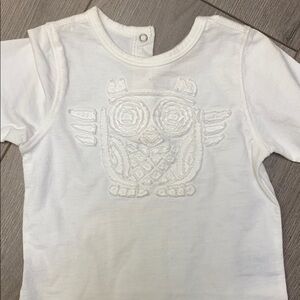 Taille O | Baby White Owl Tee Shirt Size 6 Months
